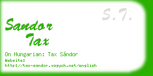 sandor tax business card